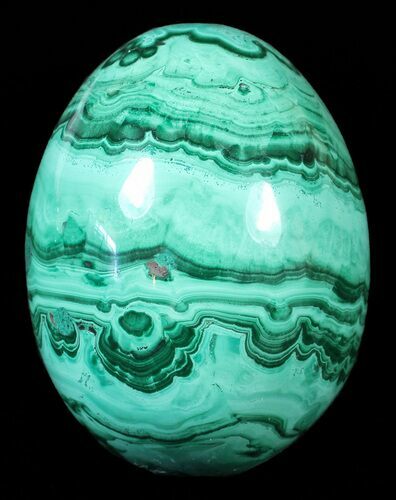 Polished Malachite Egg - Congo #62972